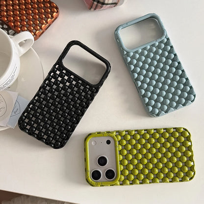 Electroplated Orange Pearl Pattern Phone Case For iPhone Soft Shockproof Silicone Cover Girls