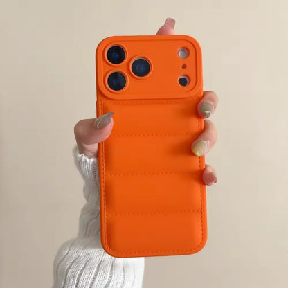Luxury Down Jacket Silicone Shockproof Case For iPhone