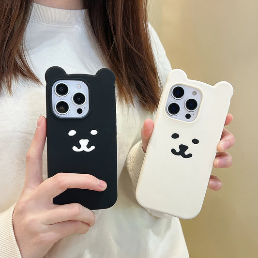Funny 3D Cartoon Nagano Bear Phone Case Soft Silicone Cover For iPhone