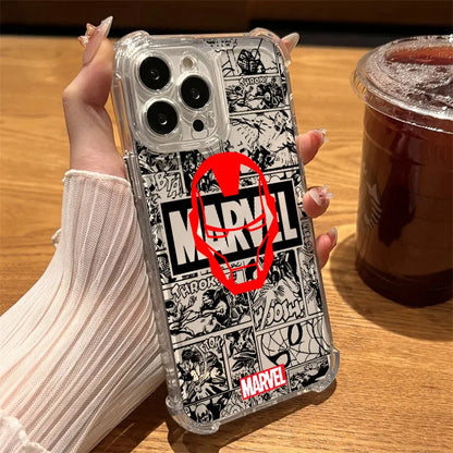 Marvel Spiderman Ironman Avengers Clear Case For iPhone