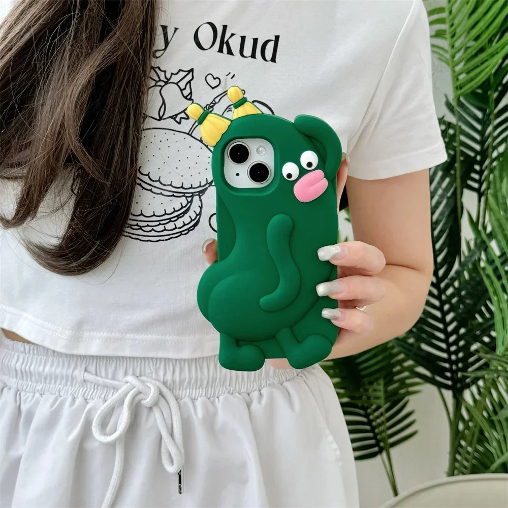 Soft Silicone Cartoon Cute Cucumber Phone Case