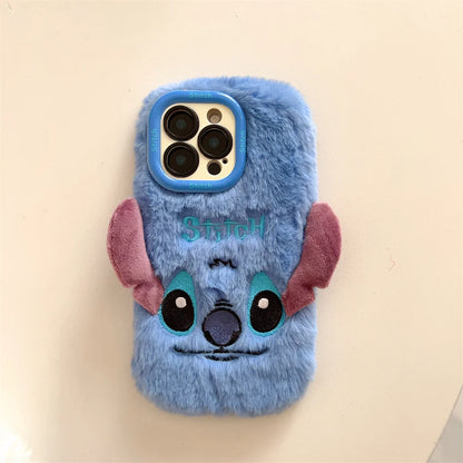Plush Embroidered 3D Cartoon Stitch Phone Case