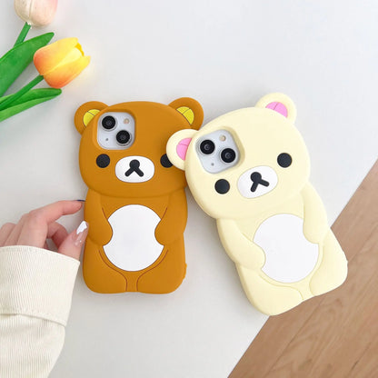 Rilakkuma Bear Silicone Soft Cover Case For iPhone