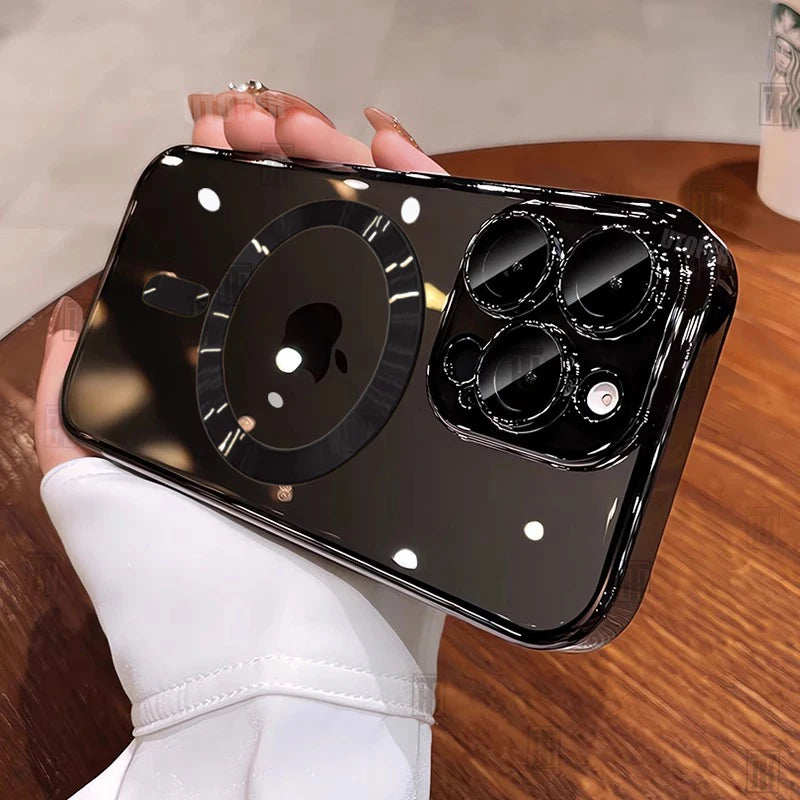 Desert Gold Clear MagSafe iPhone Case with Lens Protection