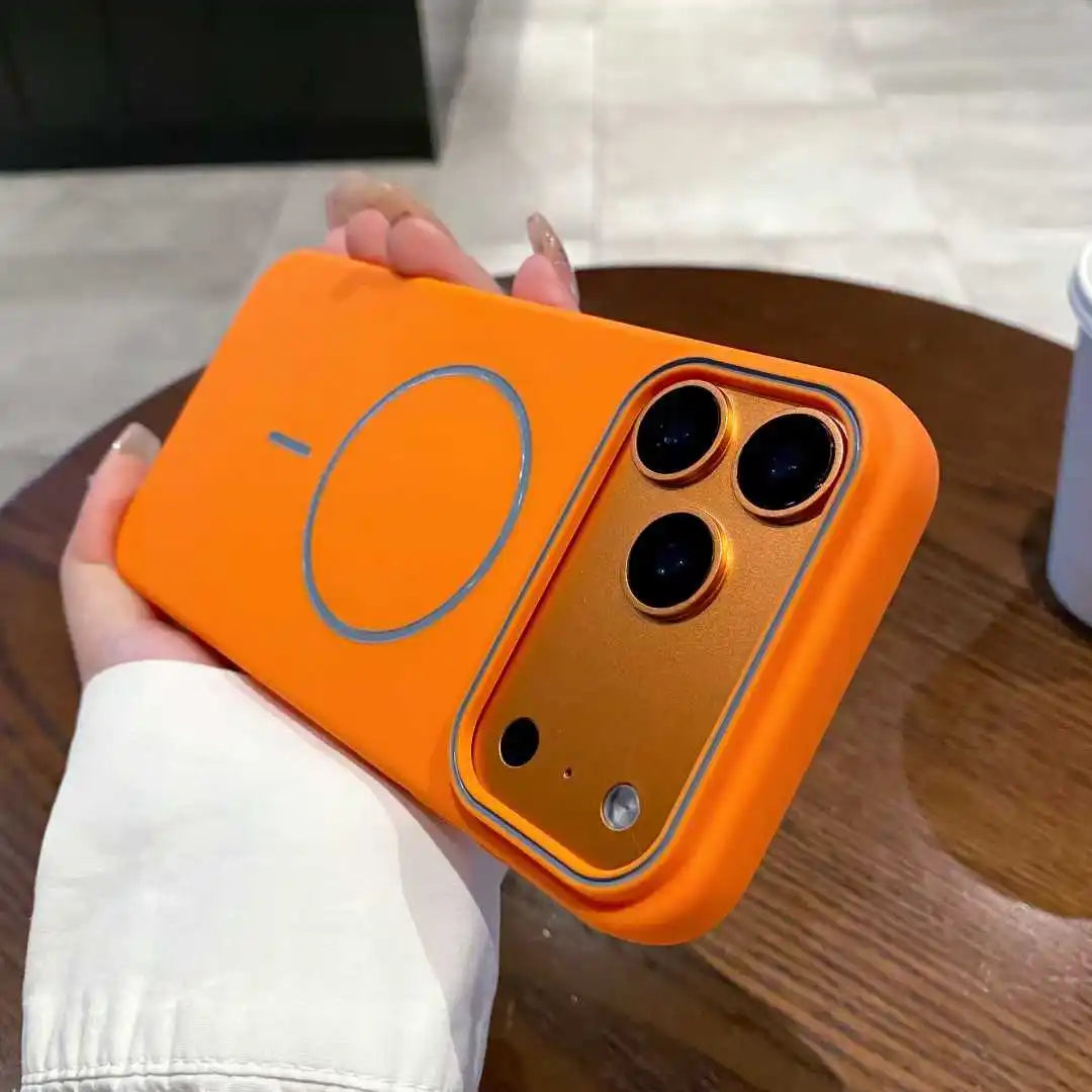 Ultrathin Simple For Magnetic Phone Case For iPhone Wireless Charging Soft Matte Phone Cover