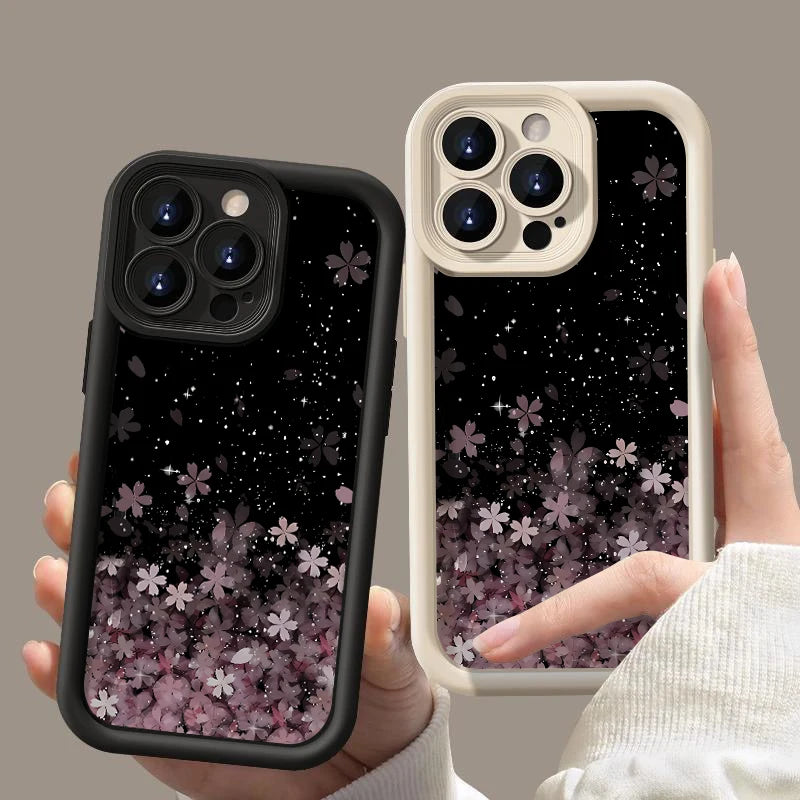 Gradient Cherry Blossom Phone Case for iPhone Soft Cover