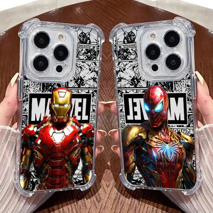 Marvel Spiderman Ironman Comic Clear Case For iPhone