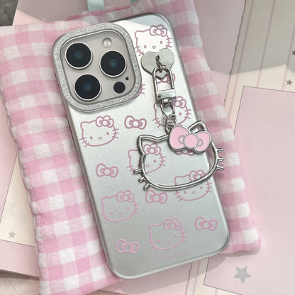 Cute Hello Kitty Electroplate Silver Phone Case