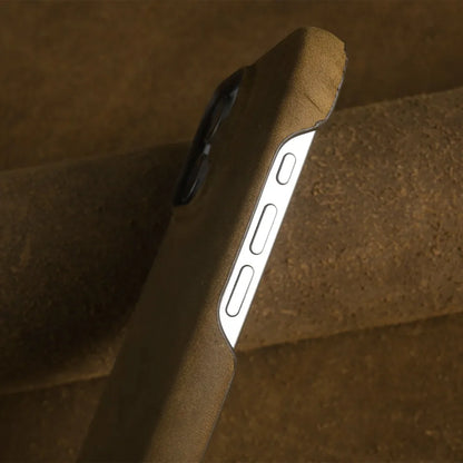 Classic Durable Crazy House Pattern Genuine Leather Phone Case For Iphone