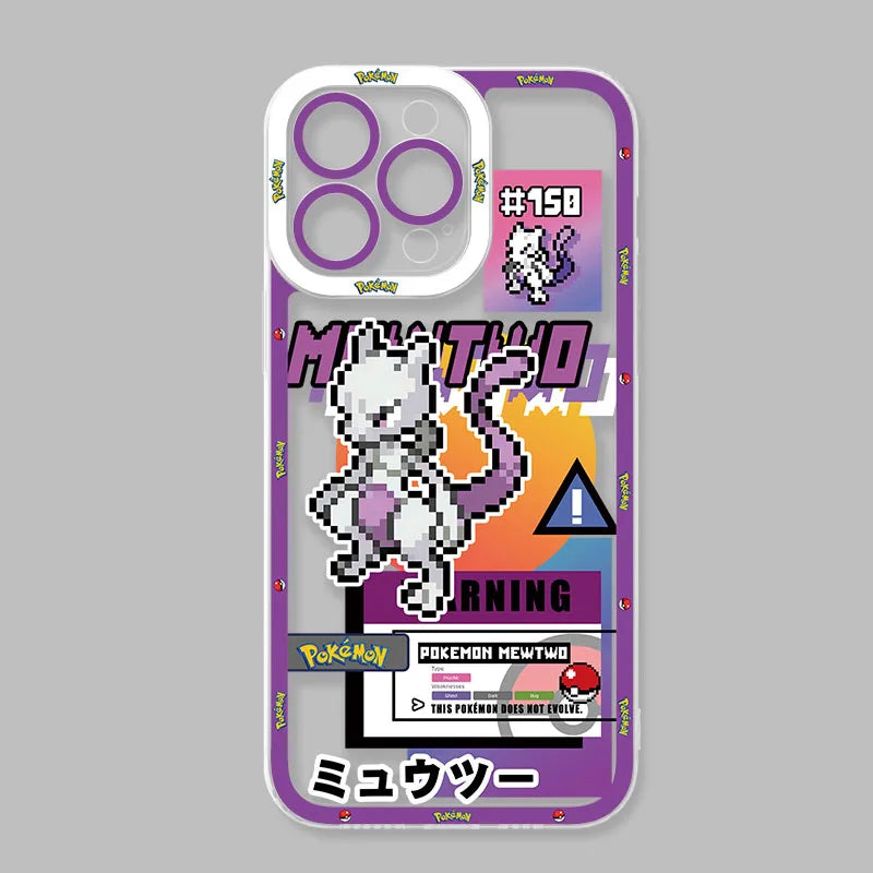 Anime Pokemon Cool Mewtwo Phone Case For iPhone