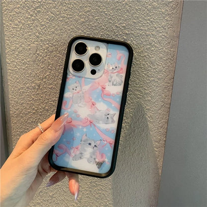 Wildflower Cartoon Cat Phone Case For iPhone