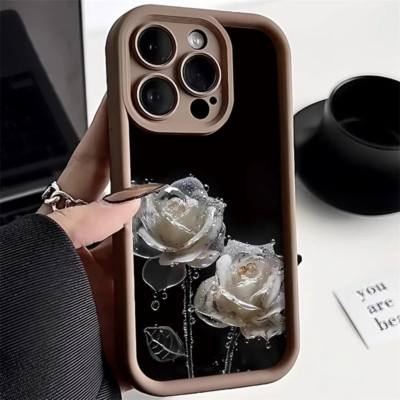 Crystal Rose Flower Phone Case For iPhone
