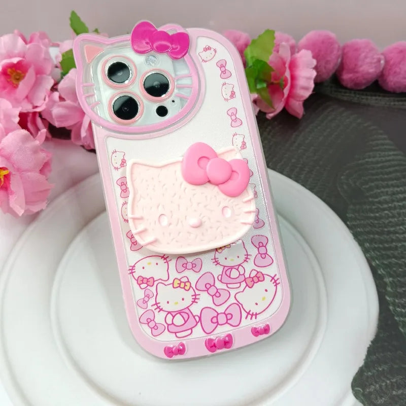 Sanrio Hello Kitty Stand Phone Cases For iPhone Original Shockproof Cover Case