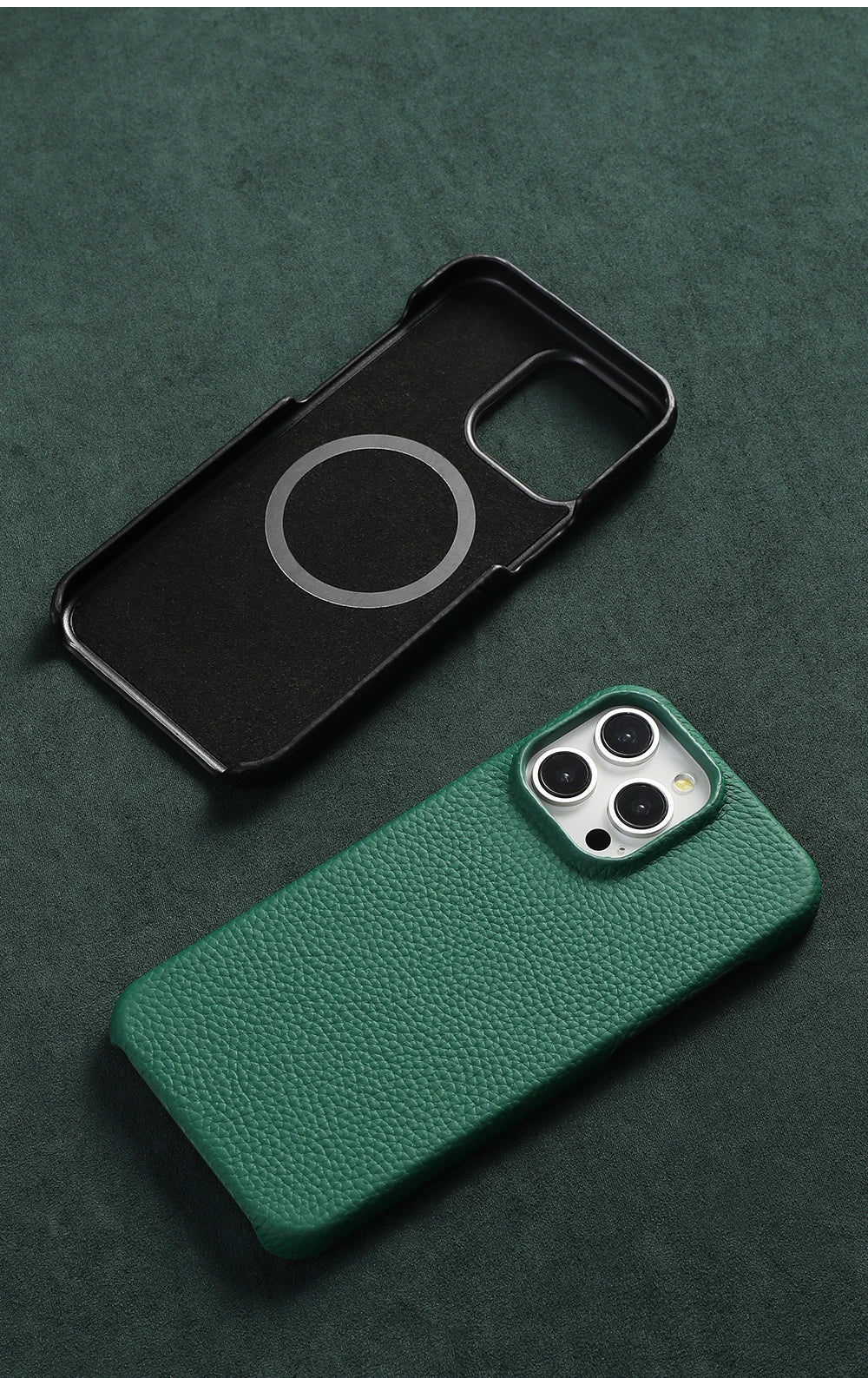 Luxury Cowhide Leather MagSafe iPhone Case