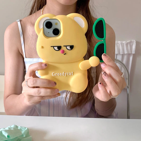 Funny Glasses Bear Phone Case
