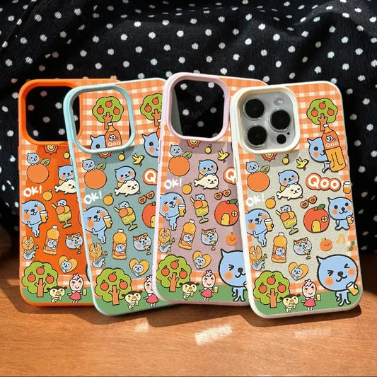 Kawaii Cartoon Imitation Leather Phone Case