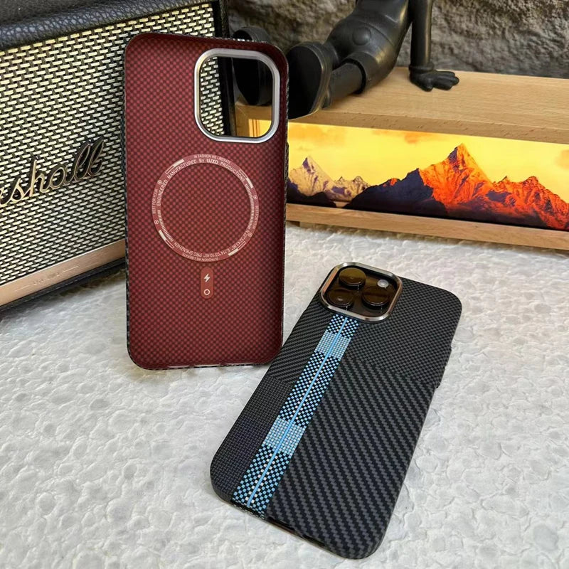 Luxury Carbon Fiber MagSafe Armor Case For iPhone