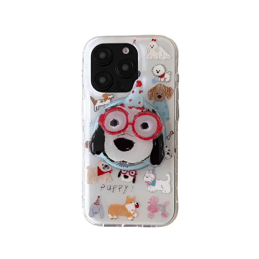 Cute Puppy Cartoon Dog Magnetic Phone Case