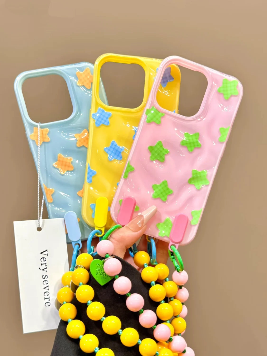 Korean Ins Meteorite Lattice Star Phone Case For iPhone Lovely Bracelet Silione Cover
