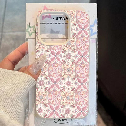 Elegant Pink Floral Print Phone Case For iPhone