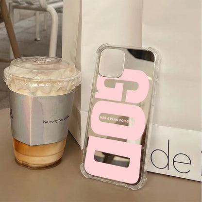Cute Pink God Letter Phone Case For iPhone