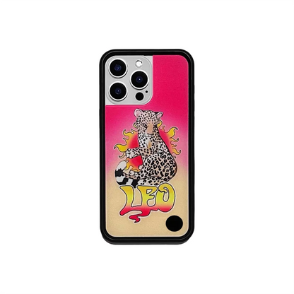 Tiger & Wildflower Cartoon iPhone Case with Rose Flowers