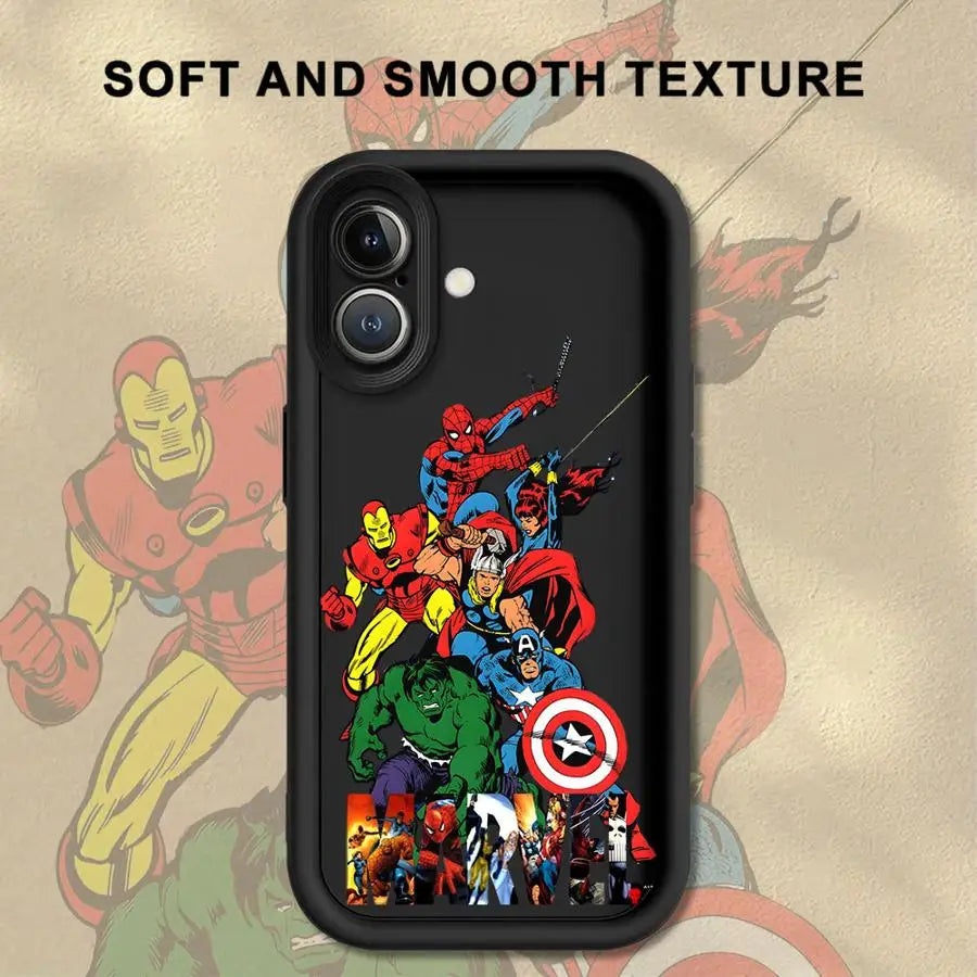 Case For iPhone Soft Shell Marvel Spider Man And Hulk