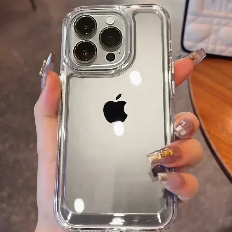 Luxury Silicone Transparent Shockproof Armo Case For iPhone Clear Protection Cover
