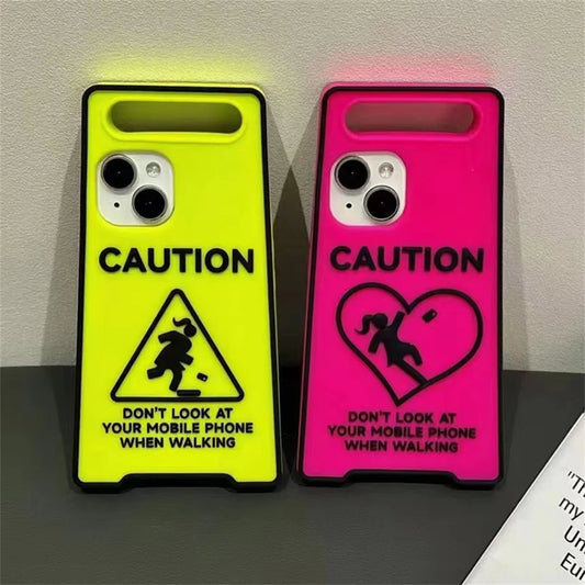 Glow In The Dark Creative Funny Warning Sign Phone Case