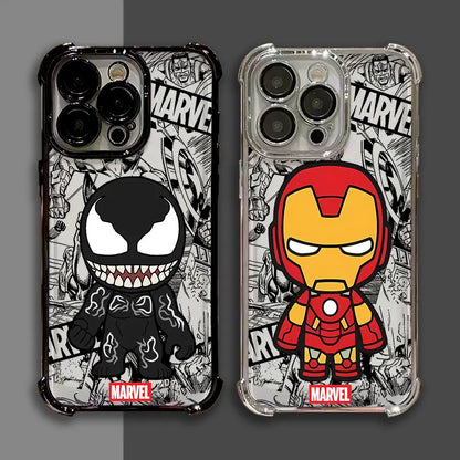 Marvel Cartoon Venom Iron Man Hulk Shockproof Case For iPhone