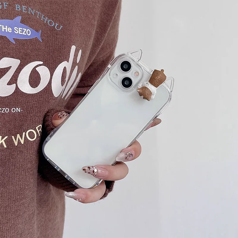 Compatible Cute Cat Ears Soft Phone Case