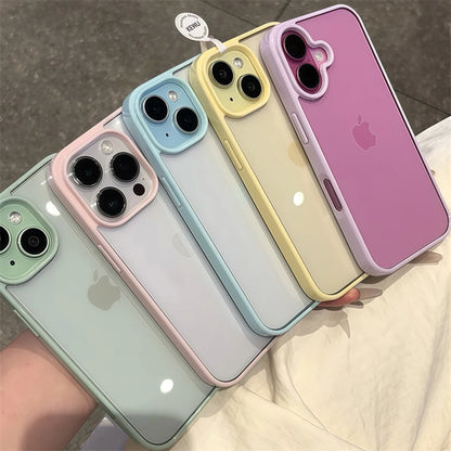 Luxury Clear Candy Color Case For iPhone Clear Acrylic Bumper Protection Cases Cover