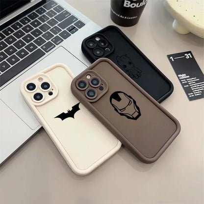 Marvel Batman Ironman Cute Silicone Case For Apple iPhone