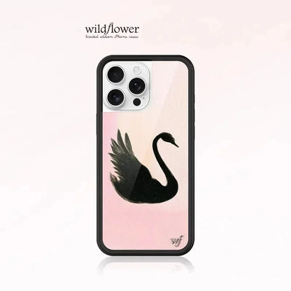 Wildflower 3D Black Swan Phone Case For iPhone
