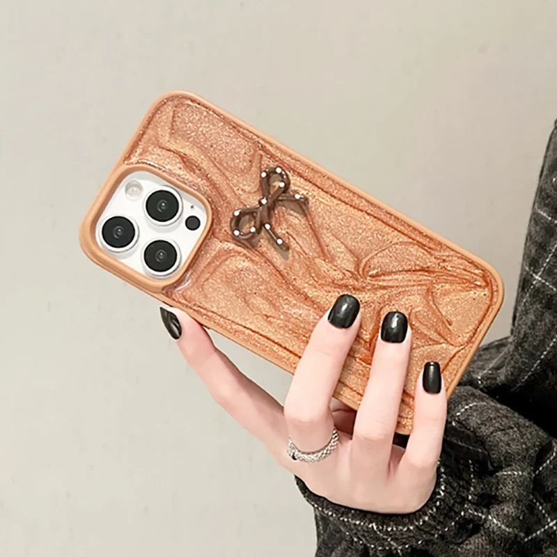 Fashion Polka Dot Bowknot Glitter Phone Case