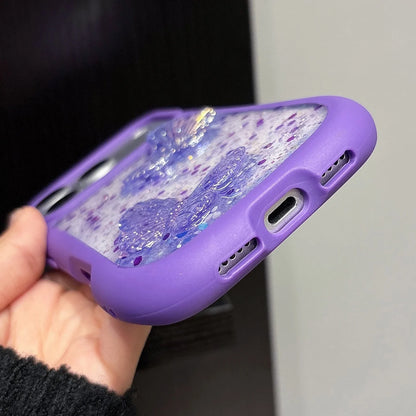 Glitter Drip Glue Butterfly Cover For iPhone