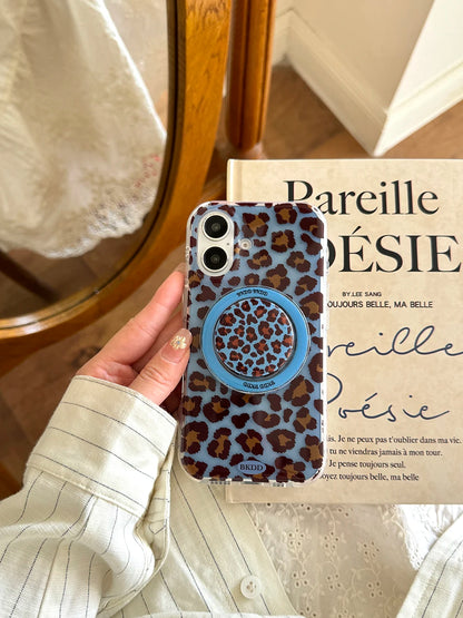 Luxury Leopard Magsafe Grip Tok Phone Case