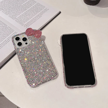 3D Glitter Bowknot Diamond Crystal Phone Case For iPhone Shockproof Bling Cover Case