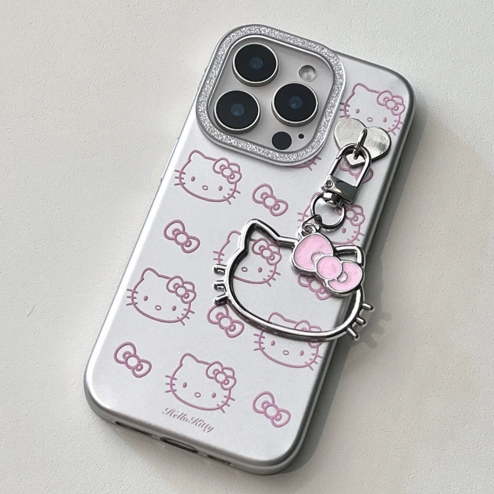 Cute Hello Kitty Electroplate Silver Phone Case