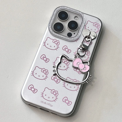 Cute Hello Kitty Electroplate Silver Phone Case