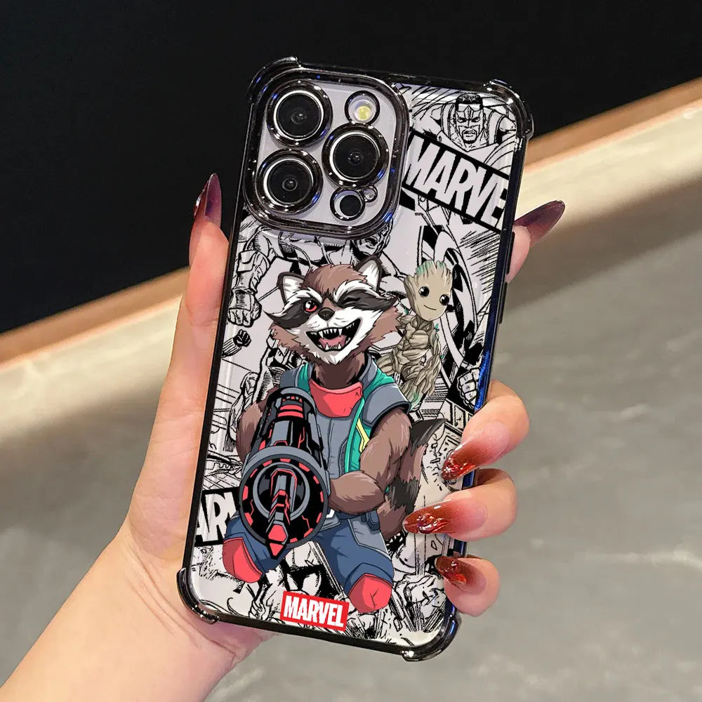 Marvel Groot Rocket Raccoon Cute Shockproof Case For iPhone
