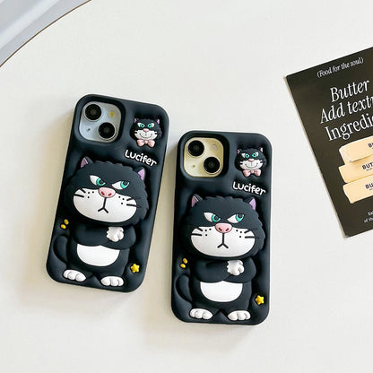 Cute 3D Cartoon Lucifer Cat Phone Case