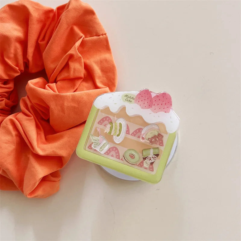 Cute Matcha Cake MagSafe Stand Phone Case