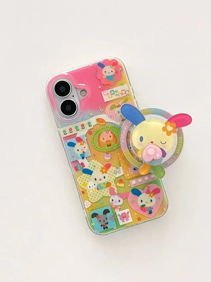 Rainbow Rabbit Dopamine Bunny Art Phone Case