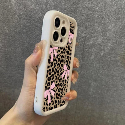 Leopard Print Bow iPhone Case – Waterproof, Shockproof & Scratch-Resistant