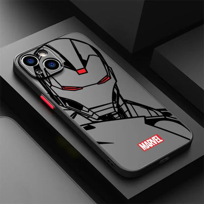 Funda Back Phone Cover Case For iPhone Marvel Spider Man Iron Man