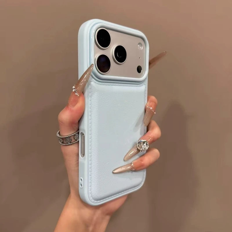 Luxury Drum Cortex Plain Phone Case For iPhone Shockproof Bumper Cases Cover