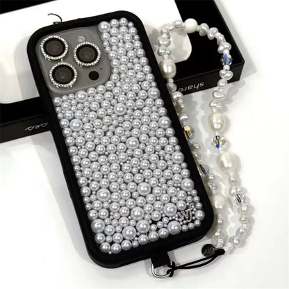 Wildflower White Pearl Shiny Phone Case For iPhone