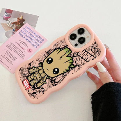 Marvel Cute Deadpool Groot Raccoon Candy Phone Case For iPhone