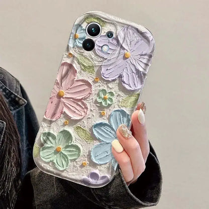 Retro Oil Painting Daisy Flowers Phone Case For iPhone